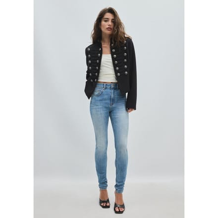 Stradivarius Getailleerd colbert met studs  Zwart XS