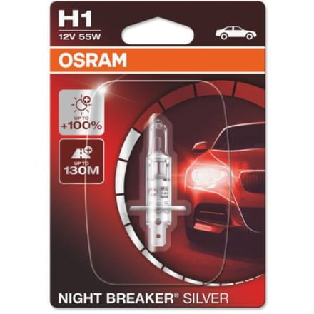 Ams-Osram Lamp Halogeen OSRAM H1 Night Breaker Silver 12V, 55W