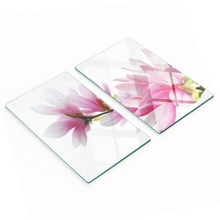 Set van twee decoratieve glazen keukenplanken Magnolia 2x30x52 cm