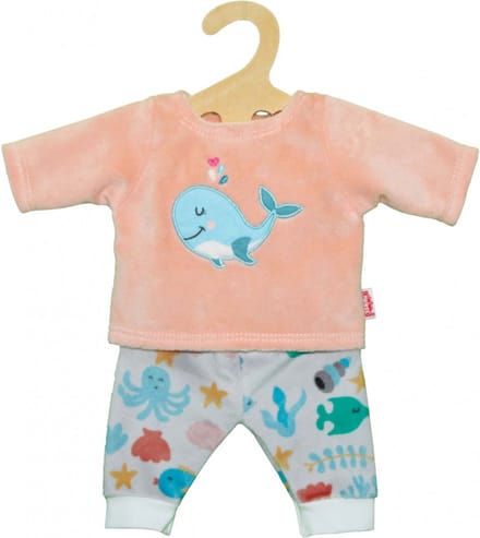 Heless Doll dress Pajama Pink Whale 35-45 cm