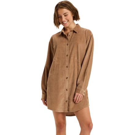 Roxy Wavy Lights Korte Jurk Met Lange Mouwen Bruin S Vrouw