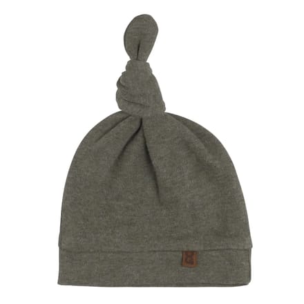 Baby's Only Knoopmutsje Melange - Khaki - 3-6 mnd - 100% ecologisch katoen - GOTS