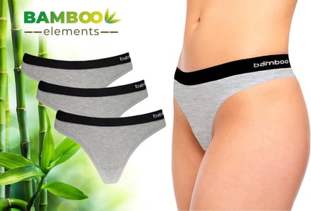Bamboo - Ondergoed Dames - String - Bamboe - 3 Stuks - Grijs - Lingerie - Onderbroeken Dames - Dames Slips - Dames Ondergoed
