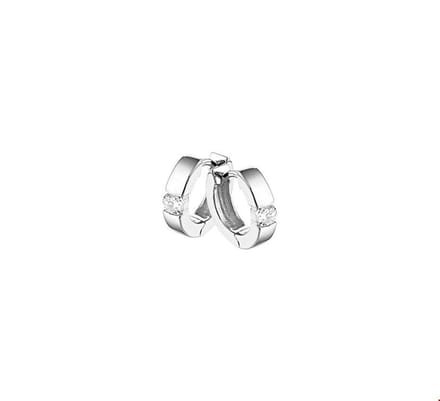 Zilver Gerhodineerde Klapoorringen zirkonia 1322191