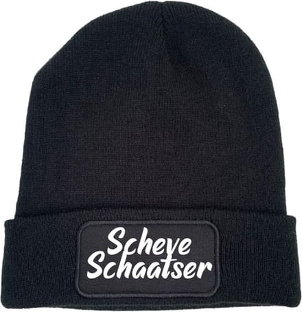 Schaatsmuts zwart - Scheve schaatser - soBAD. | Unisex | Skimuts | Muts | Kou | met grappige tekst | Winter | Beanie
