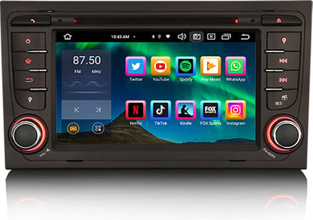 Carplay geschikt voor Audi A4 S4 RS4 Seat Exeo | 2002 t/m 2009 | Android 16 | Draadloos Apple Carplay & Android auto | 4GB + 64GB | 8-Core processor | Cartronix | 2025 model | 2002 2003 2004 2005 2006 2007 2008 2009 | Bluetooth & Wifi