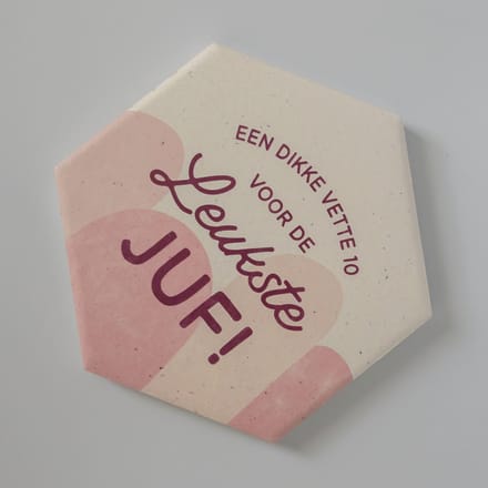 Keramieken onderzetter - JUF - jufcadeautje
