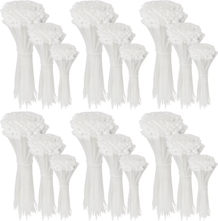 Polyamide Kabelbinders, Tie Rips, Witte Kabelmarkeringen Set 2,5 mm / 1800 stuks