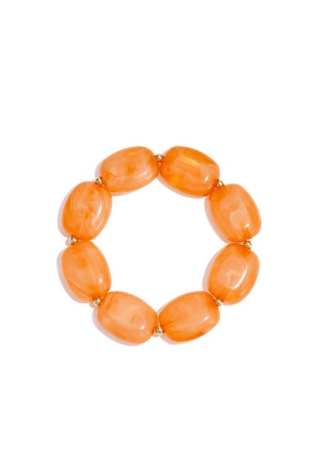 Bijoutheek Armband (Sieraad) Kralen Ovaal Plat Orange