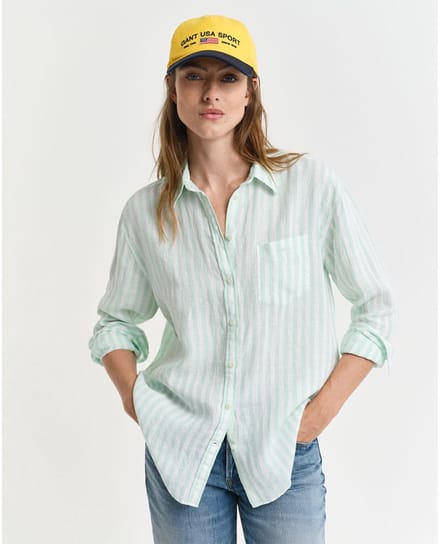 Gant 4300476 Overhemd Met Lange Mouwen Groen 36 Vrouw