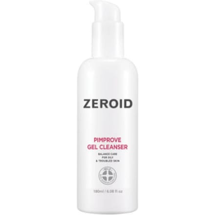 ZEROID Pimprove Gel Reiniger 180ml – Functionele Reiniger voor Acne-Gevoelige Huid white