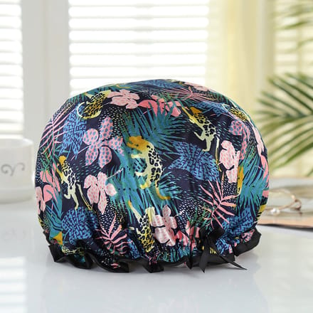 Luxe Grote Douchemuts / Shower cap / Douchekapje / Douche cap voor vol haar / krullen / afro van AfricanFabs® - Multicolor jungle