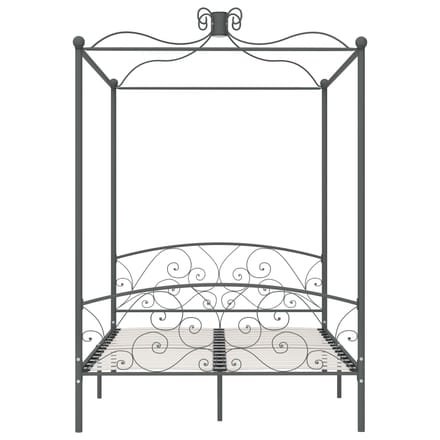 vidaXL - Hemelbedframe - metaal - grijs - 140x200 - cm