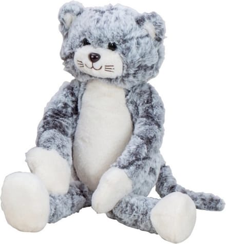 Pluche kat/poes knuffel - extra lange armen en benen - blauw - 50 cm