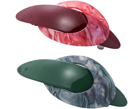Emilie collection - haarspeld - groot - 2 stuks - groen - rood