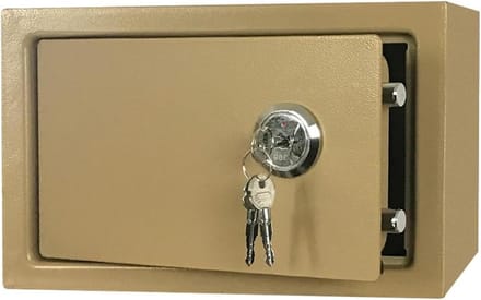 Documentenkluis - Stalen kluis - Thuisopslag - Antidiefstal - 17x23x17 cm - Goud