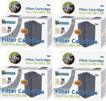 Superfish - Aquaflow 200/300 Easy click cartridge - 4 stuks - Voordeelverpakking