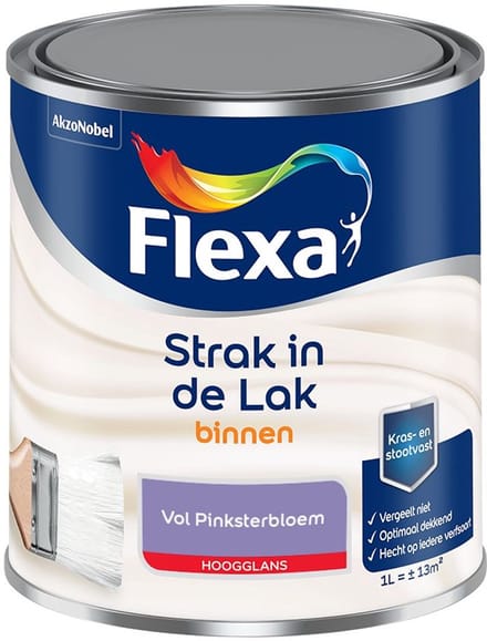 Flexa - Strak In De Lak Binnenlak Hoogglans - Vol Pinksterbloem - Mengverf - 1 L