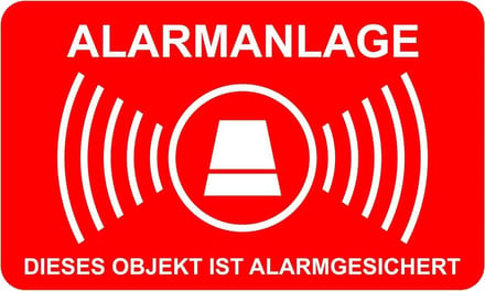 Pack of 10 Stickers Alarm System 5 cm x 3 cm Alarm Protected Weatherproof UV Protection Set Offset Printing