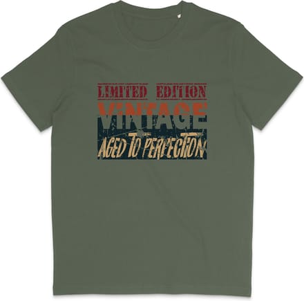 Grappig Heren en Dames T Shirt - Vintage Print Limited Edition - Khaki Groen - M