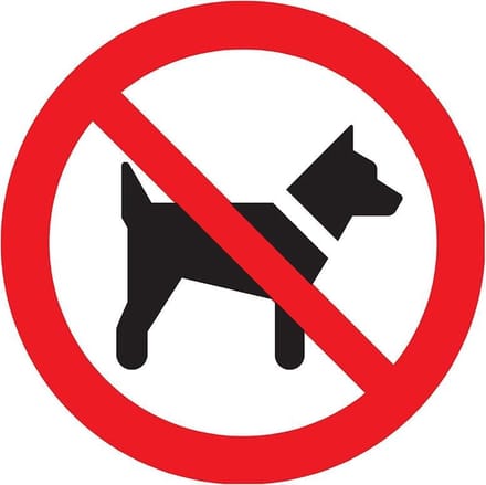 Pickup Pictogram rond diameter 20 cm - Verboden voor honden - sticker