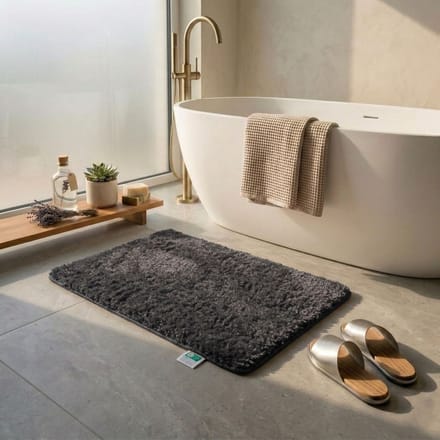 FLOORDIREKT Badmat - Sky Soft - Douchemat - Anti-Slip - Donkergrijs - 60 x 100 cm