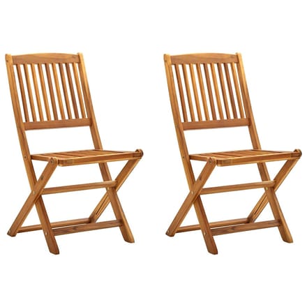 vidaXL - Opklapbare - stoelen, - 2 - stuks, - massief - acaciahout