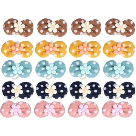 20 Stuks Hond Haarstrikken Polyester Kleurrijk Huisdier Haaraccessoires voor Honden Katten Decoratie gray