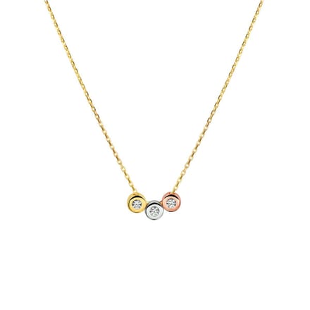 Collier tricolor zirkonia 42 - 44 - 46 cm
