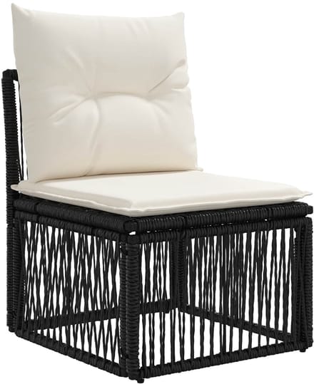 vidaXL - Armloze - Sofa - eenheid - Zwart - poly - rattan