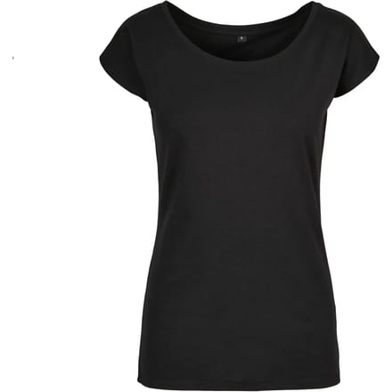Build your Brand Ladies´ Wide Neck Tee BYBB013 - Black - S