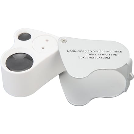 Microscope de poche mini portable à double lentille 30X 60X Lumière LED Loupe à main Mini poche