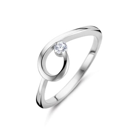 Gerhodineerd Zilver Ring Met Zirkonia 1336099