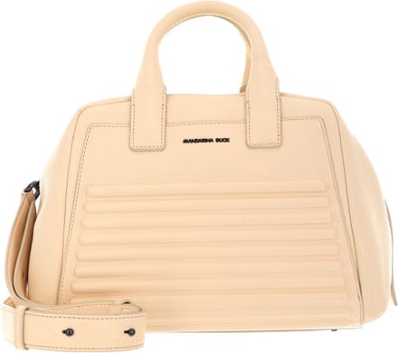MANDARINA DUCK Leren Handtas Schoudertas I-Con Tote Macadamia Beige