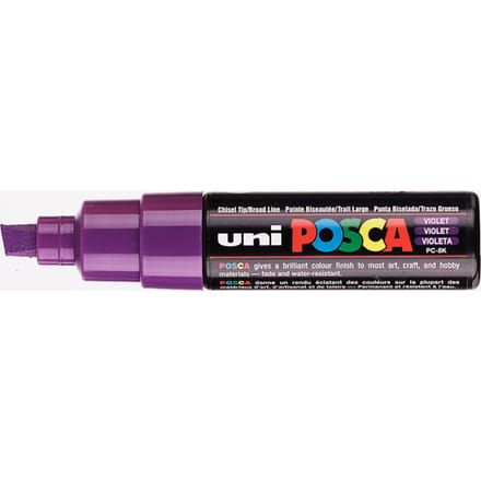 Posca marker met schuine punt schrijfdikte breed paars