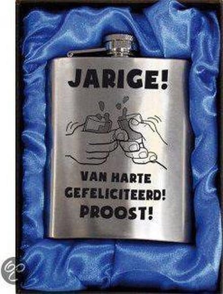 Zakfles - Voor de jarige (inhoud 210 ml)
