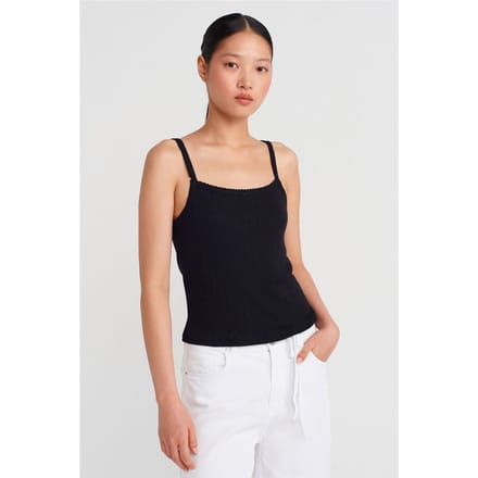 Gestructureerde Katoen Modal Camisole Blouse