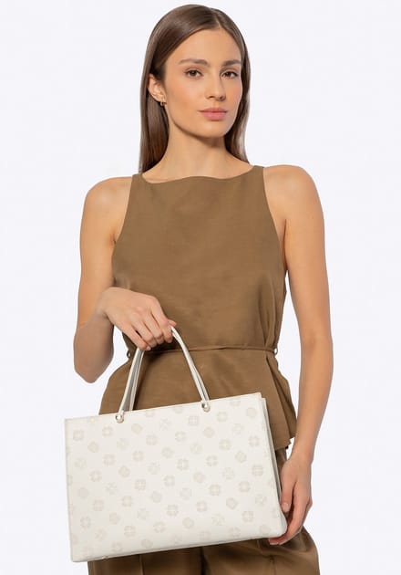 Wittchen - Dames Imitatie Lederen Tas - Handtekening - Crème - Eco-leer