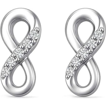 Vrouwen Infinity Oorbellen met Sprankels in 925 Sterling Zilver BIPE076