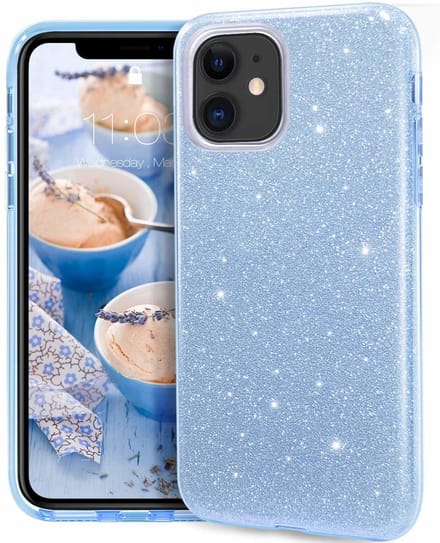 Ntech hoesje Geschikt voor iPhone 11 Glitter TPU Back Hoesje - Turquoise
