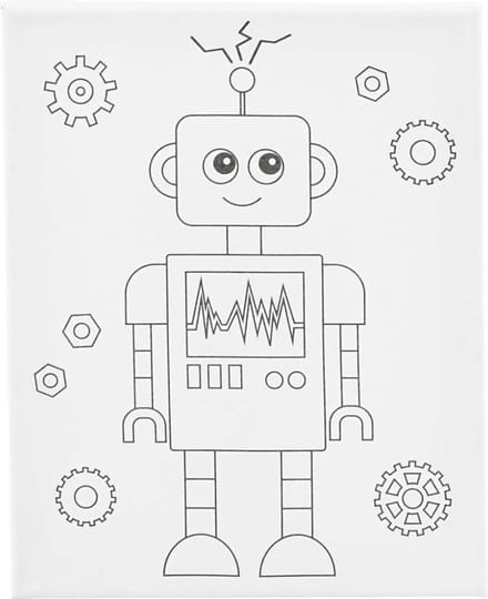 Creativ Company Painting Canvas with Print Robot - 24x30cm