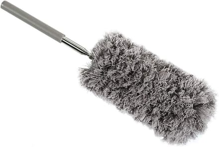 Microfiber Stofzuiger - Lange Handvat Borstel - Auto Reinigen - Verstelbare Handgreep - 34 cm - Grijs