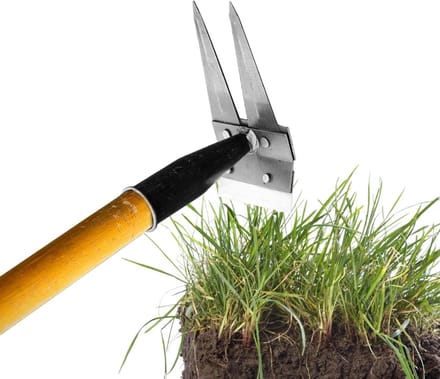 Onkruidverwijderaar - Gras Hark - Effectief Wieden - Dubbelzijdig Staal - 20cm Breed - Metaal