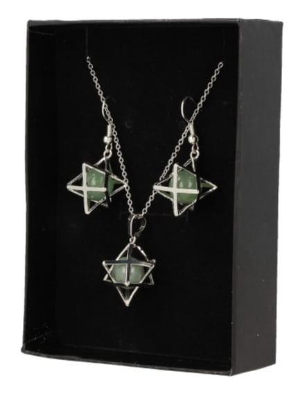 Aventurijn groen merkabah sieraden set