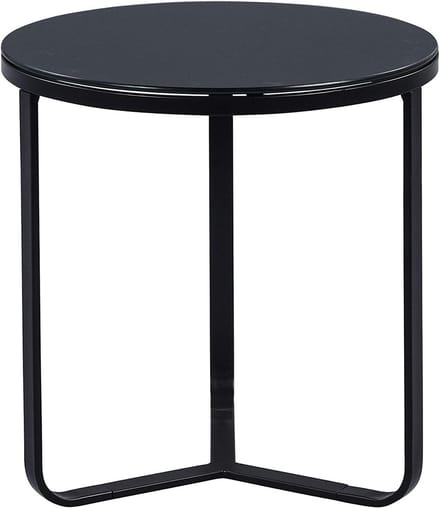 Ronde Salontafel Zwart Glas - Modern Design Ø50cm