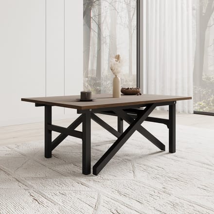 Meubella - Xalir - Salontafel uitschuifbaar - Donker eiken 100x70x40 cm