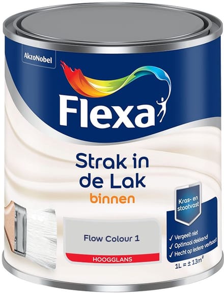 Flexa - Strak In De Lak Binnenlak Hoogglans - Flow Colour 1 - Mengverf - 1 L