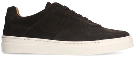 Manfield - Heren - Donker bruine suède sneakers - Maat 43