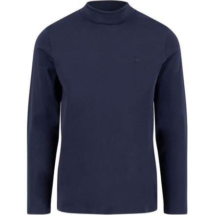 Fynch-Hatton T-Shirt Cotton Rollneck Interlock Long Sleeve Navy / male