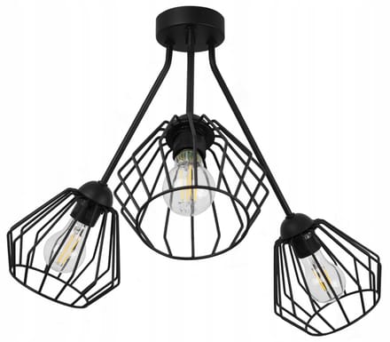 Zwarte Hanglamp Loft Stijl - 3xE27 - Moderne Woonkamer